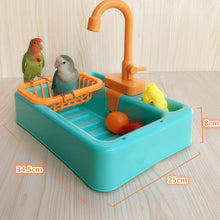 Load image into Gallery viewer, Parrot Shower Bird Bathtub for Parakeet Toys Paddling Pool With Faucet Bath Basin Pet Feeder Kitchen Playset

