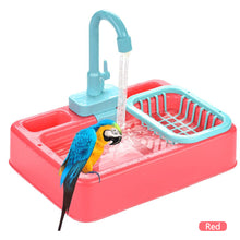 Load image into Gallery viewer, Parrot Shower Bird Bathtub for Parakeet Toys Paddling Pool With Faucet Bath Basin Pet Feeder Kitchen Playset
