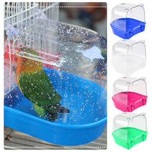 Load image into Gallery viewer, Hanging Parrot Shower Bird Bathtub Cube Parrots Bath Box Cage for Little Bird Canary Budgerigar Cockatiel Lovebird

