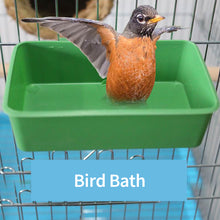 Load image into Gallery viewer, Hanging Green Parrot Shower Bird Bathtub Food Tray Feeder Parrot Bath Shower Box Bird Toys Pet Bird Cleaning Supplies
