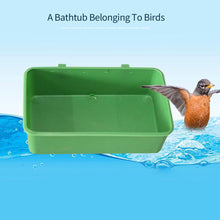 Load image into Gallery viewer, Hanging Green Parrot Shower Bird Bathtub Food Tray Feeder Parrot Bath Shower Box Bird Toys Pet Bird Cleaning Supplies
