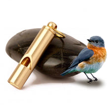 Load image into Gallery viewer, Brass Parrot Bird Training Whistle Pigeon Training Whistle Sound Reflection Sonic Whistle Outdoor Emergency Whistle
