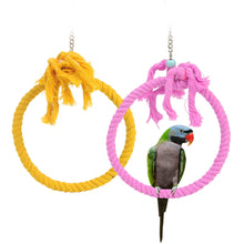 Load image into Gallery viewer, Pet Parrot Birds Cage Toy Cotton Rope Circle Ring Stand Chewing Bite Hanging Swing Climbing Play Toys for Cockatiel Parakeet
