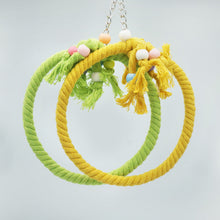 Load image into Gallery viewer, Pet Parrot Birds Cage Toy Cotton Rope Circle Ring Stand Chewing Bite Hanging Swing Climbing Play Toys for Cockatiel Parakeet
