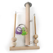 Load image into Gallery viewer, Bird Parrot Wooden Stand Playstand with Chewing Beads Cage Sleeping Stand Play Toys for Budgie Birds Swing Toy
