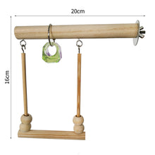 Load image into Gallery viewer, Bird Parrot Wooden Stand Playstand with Chewing Beads Cage Sleeping Stand Play Toys for Budgie Birds Swing Toy
