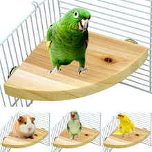 Load image into Gallery viewer, Bird Perches Platform Wood Parrot Standing Platform Stand Wooden Playstand Playground Cage Accessories Paw Grinding For Parakeet Cockatiel

