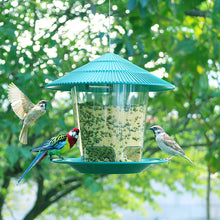 Load image into Gallery viewer, Outdoor Bird Feeding House Waterproof Gazebo Hanging Wild Bird Feeder Cage Outdoor Container With Hang Rope Bird Feeder Garden
