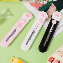 Load image into Gallery viewer, 1PC Cute Girly Pink Cat Paw Alloy Mini Portalble Utility Knife Cutter Letter Envelope Opener Mail Knife School Office Supplies
