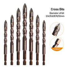 Load image into Gallery viewer, Drill Bits Set Glass Ceramic Concrete Hole Opener Brick Hard Alloy Triangle Bit Tool Kit Multifunctional Drilling Tools
