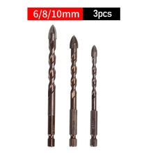 Load image into Gallery viewer, Drill Bits Set Glass Ceramic Concrete Hole Opener Brick Hard Alloy Triangle Bit Tool Kit Multifunctional Drilling Tools
