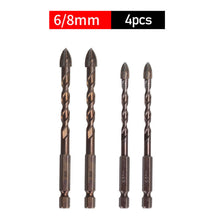 Load image into Gallery viewer, Drill Bits Set Glass Ceramic Concrete Hole Opener Brick Hard Alloy Triangle Bit Tool Kit Multifunctional Drilling Tools
