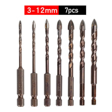 Load image into Gallery viewer, Drill Bits Set Glass Ceramic Concrete Hole Opener Brick Hard Alloy Triangle Bit Tool Kit Multifunctional Drilling Tools
