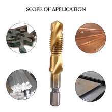 Load image into Gallery viewer, 6Pcs Screw Tap HSS4341 Hex Shank Thread Tap M3 M4 M5 M6 M8 M10 Metric Tap Drill Bits Threading Tools Hand Tool
