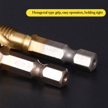 Load image into Gallery viewer, 6Pcs Screw Tap HSS4341 Hex Shank Thread Tap M3 M4 M5 M6 M8 M10 Metric Tap Drill Bits Threading Tools Hand Tool
