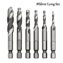 Load image into Gallery viewer, 6Pcs Screw Tap HSS4341 Hex Shank Thread Tap M3 M4 M5 M6 M8 M10 Metric Tap Drill Bits Threading Tools Hand Tool
