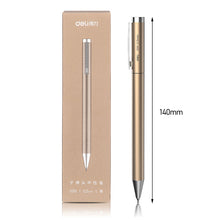 Load image into Gallery viewer, Deli Metal Sign Pen Pens Gold / Silver Gel Pen 0.5mm Refills PREMEC Smooth Refill MiKuni Japan Ink Black School Mi Pen
