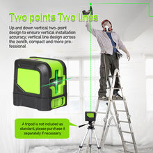Load image into Gallery viewer, Huepar 2 Lines Laser Level Self Levelling ( 4 degrees) Green Red Beam Laser Horizontal &amp; Vertical Cross-Line with Magnetic Base
