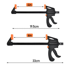 Load image into Gallery viewer, 4inch/6inch Woodworking Work Bar F Clamp Clip Hard Quick Ratchet Release DIY Carpentry Hand Tool Gadget
