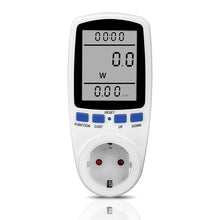 Load image into Gallery viewer, EU Plug Digital Voltage Wattmeter Power Meter Consumption Watt Energy KWh Socket 220V 230V AC Electricity Fees Analyzer Monitor
