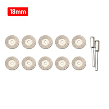 Load image into Gallery viewer, 10Pcs/Set 30mm Diamond Cutting Discs and 2 Arbor Shaft CutOff Blade Drill Bit Dremel Accessories Rotary Tool Abrasive Cut Metal
