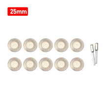 Load image into Gallery viewer, 10Pcs/Set 30mm Diamond Cutting Discs and 2 Arbor Shaft CutOff Blade Drill Bit Dremel Accessories Rotary Tool Abrasive Cut Metal
