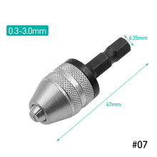 Load image into Gallery viewer, Drill Chuck Keyless Screwdriver Impact Driver Adaptor Electric Micro Motor Clamp Mini Chuck Fixture Hex Shank Drill Bits Adapter
