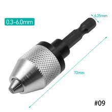 Load image into Gallery viewer, Drill Chuck Keyless Screwdriver Impact Driver Adaptor Electric Micro Motor Clamp Mini Chuck Fixture Hex Shank Drill Bits Adapter
