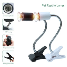 Load image into Gallery viewer, E27 Pet Reptile Aquarium Heat Lamp Clip-on Bulb Adjustab Holder Tortoises Basking UV Heating Lamp Kit For Lizard Turtle
