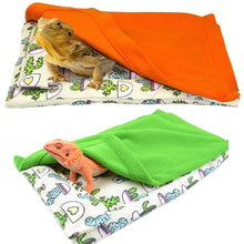 Load image into Gallery viewer, Reptile Sleeping Bag Tropical Cactus Print Sleeper With Blanket Pillow Cage Nap Mat For Bearded Dragon Gecko Lizard Hamster
