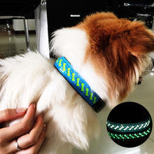 Load image into Gallery viewer, LED Dog Collar Engraved Design Glowing Up Anti-lost Luminous Collar Night Safety Collars with Batteries Adjustable Pet Necklace Glow Collar for Small Dogs Cat
