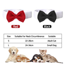 Load image into Gallery viewer, Adjustable Pet Cat Bow Tie Pet Neck Tie Costume Formal Dog Collar for Dogs and Cats Pet Accessories for Photo Props Wedding Party Gift
