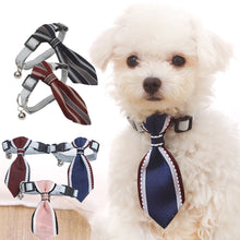 Load image into Gallery viewer, Pet Bow Tie Pet Dog Cat Collar Adjustable Soft Oxford Puppy Collars Pet Collars with Bells Gentleman Tie Necklace Collar
