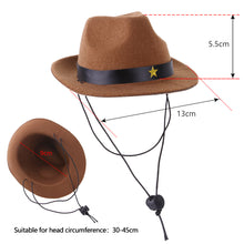 Load image into Gallery viewer, Cool Pet Dog Cowboy Funny Pet Hat Headgear Cat Headwear Costume Performance Photo Props Cosplay Accessories For Halloween Christmas
