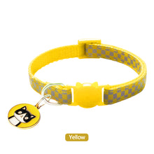 Load image into Gallery viewer, Reflective Pet Collars Grid Adjustable Nylon Buckles Check Plaid Pet Dog Collar Cat Head Pattern Pendant Pet Accessories
