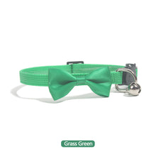 Load image into Gallery viewer, Solid Color Soft Pet Cat Collar Bow Tie Nylon Bell Collar For Cats Puppy Pet Supplies Bowknot Cat Collar 21-34cm Adjustable
