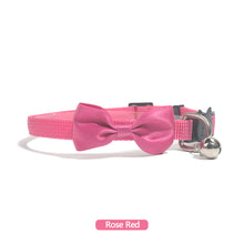 Load image into Gallery viewer, Solid Color Soft Pet Cat Collar Bow Tie Nylon Bell Collar For Cats Puppy Pet Supplies Bowknot Cat Collar 21-34cm Adjustable
