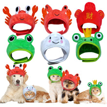 Load image into Gallery viewer, Funny Hat for Cat Cute Crab Frog Pet Hat Puppy Cat Dress Up Costume Christmas Cosplay Warm Headwear Dogs Hats Lovely Style Accessories
