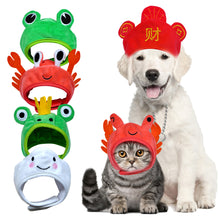 Load image into Gallery viewer, Funny Hat for Cat Cute Crab Frog Pet Hat Puppy Cat Dress Up Costume Christmas Cosplay Warm Headwear Dogs Hats Lovely Style Accessories

