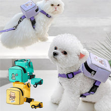 Load image into Gallery viewer, 1.5M Outdoor Dog Leashes Cat Backpack Traction Rope Vest Small Dog Chest Strap Snack Bag Dog Walking Chain Decoration Bags Pet Supplies
