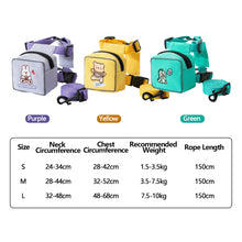 Load image into Gallery viewer, 1.5M Outdoor Dog Leashes Cat Backpack Traction Rope Vest Small Dog Chest Strap Snack Bag Dog Walking Chain Decoration Bags Pet Supplies
