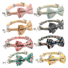 Load image into Gallery viewer, Lovely Daisy Sunflower Print Fabric Cotton Polyester Pet Dog Cat Collar Bow Tie Blue Pink Bowknot Cute for Small Middle Dog Cats
