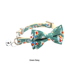 Load image into Gallery viewer, Lovely Daisy Sunflower Print Fabric Cotton Polyester Pet Dog Cat Collar Bow Tie Blue Pink Bowknot Cute for Small Middle Dog Cats
