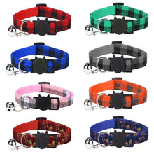 Load image into Gallery viewer, Pet Cat Dog Safety Plaid Cat Collar Buckles With Bell Adjustable Cat Buckle Collars Suitable Kitten Puppy Accessories Supplies
