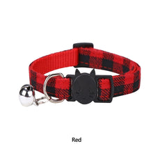 Load image into Gallery viewer, Pet Cat Dog Safety Plaid Cat Collar Buckles With Bell Adjustable Cat Buckle Collars Suitable Kitten Puppy Accessories Supplies
