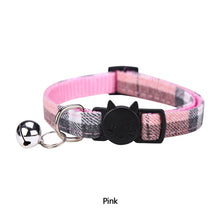 Load image into Gallery viewer, Pet Cat Dog Safety Plaid Cat Collar Buckles With Bell Adjustable Cat Buckle Collars Suitable Kitten Puppy Accessories Supplies
