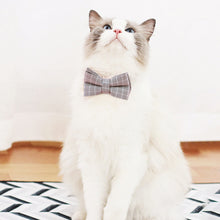 Load image into Gallery viewer, British Style Plaid Pet Cat Collar Buckle Puppy Bow Tie Adjustable Pet Kitten Rabbit Chihuahua Necklace Bowknot Kitty Collars

