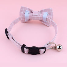 Load image into Gallery viewer, British Style Plaid Pet Cat Collar Buckle Puppy Bow Tie Adjustable Pet Kitten Rabbit Chihuahua Necklace Bowknot Kitty Collars
