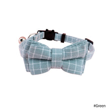Load image into Gallery viewer, British Style Plaid Pet Cat Collar Buckle Puppy Bow Tie Adjustable Pet Kitten Rabbit Chihuahua Necklace Bowknot Kitty Collars
