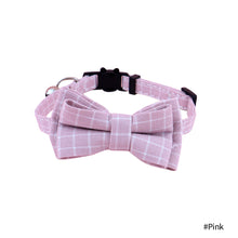 Load image into Gallery viewer, British Style Plaid Pet Cat Collar Buckle Puppy Bow Tie Adjustable Pet Kitten Rabbit Chihuahua Necklace Bowknot Kitty Collars

